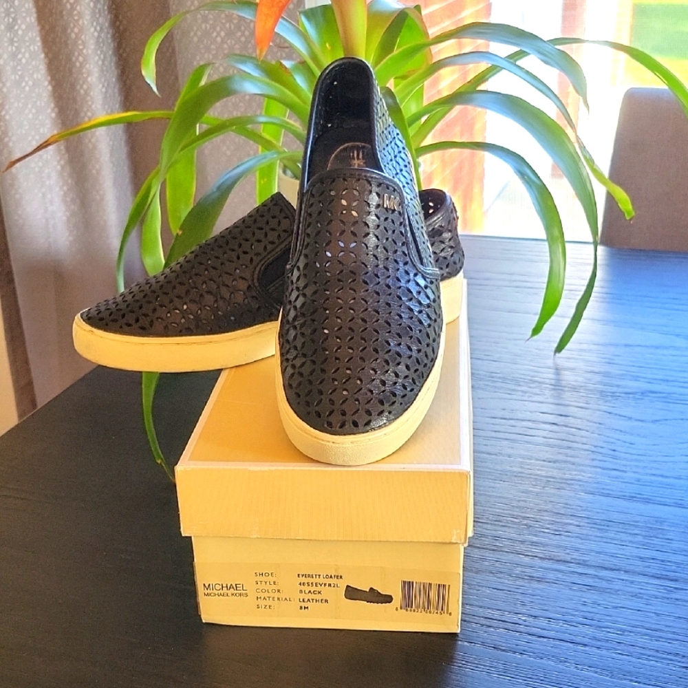 Michael Kors Everett Loafer Shoes Black 8 With Box